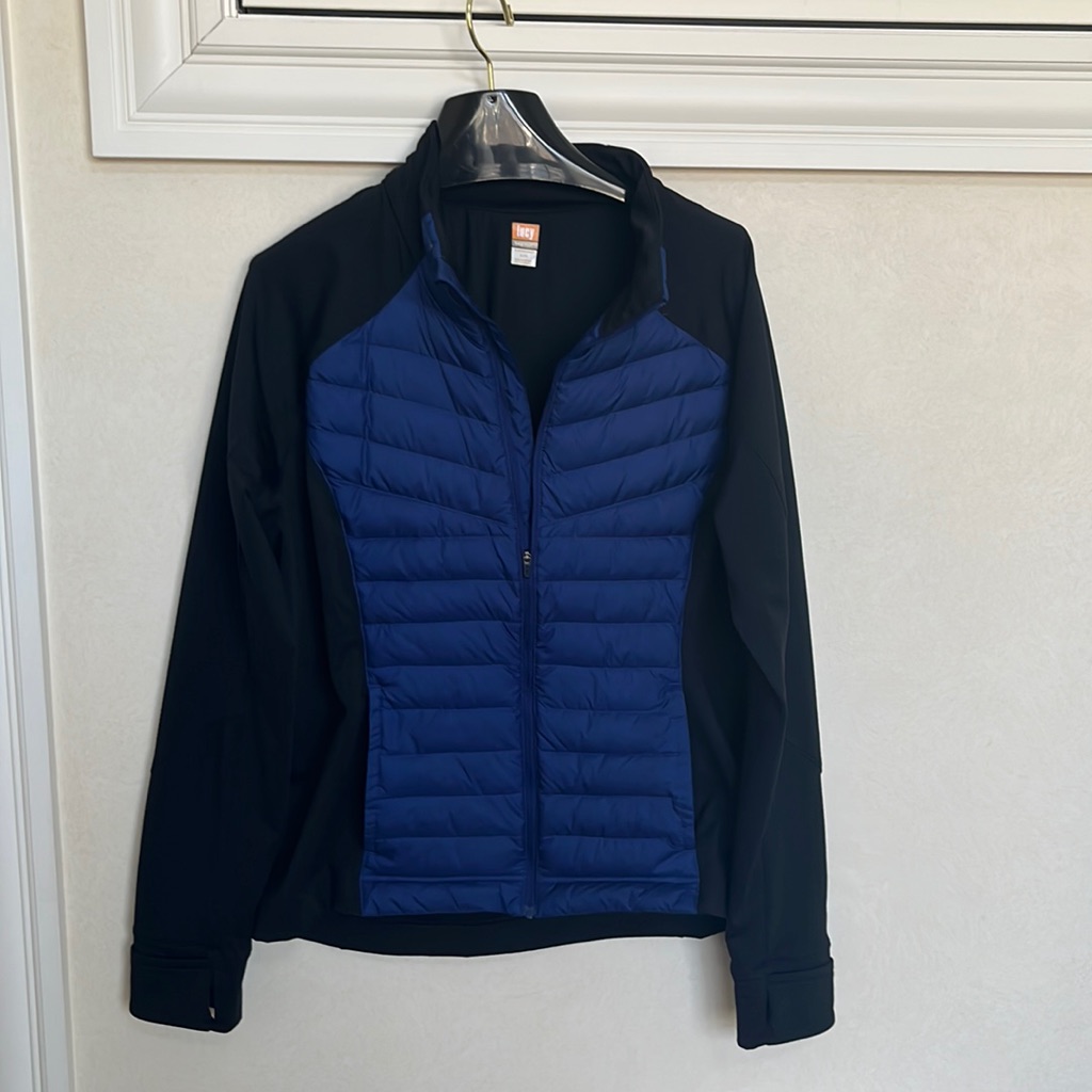 Lucy Zip Front Jacket Black/Royals Blue. Size Xl In Excellent Condition.